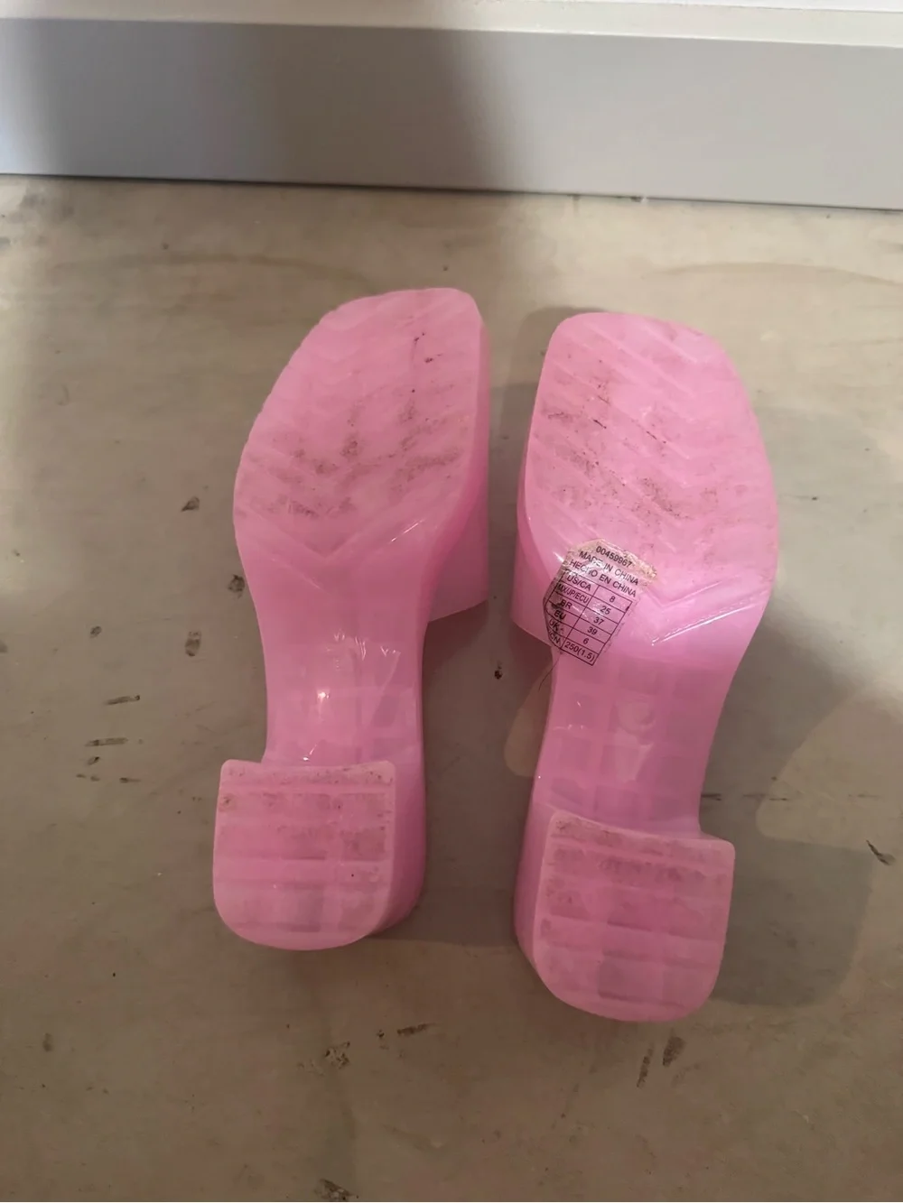 Barbie Pink Jelly Slide On Heels Size Womens 8 Y2K Forever 21 Spell Out